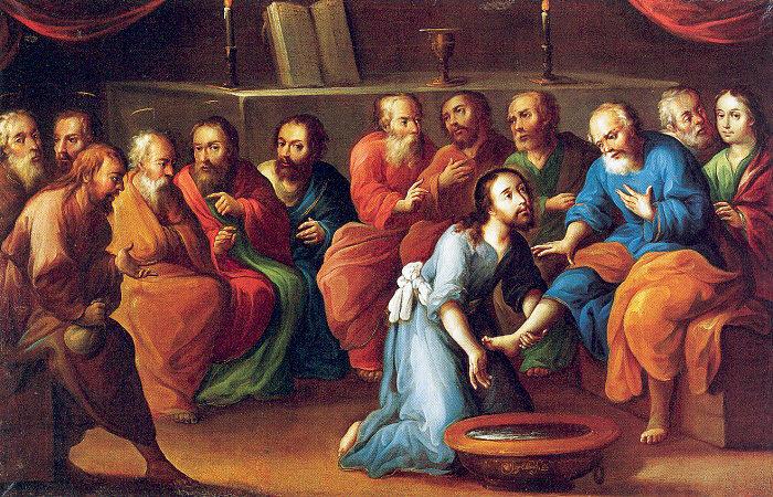Mota, Jose de la Christ Washing the Feet of the Disciples oil painting image